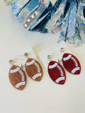 Glitter Acrylic Football Earrings