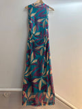 Italian Romance Sleeveless Printed Mesh Maxi Dress