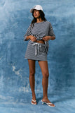 Mid Rise Stripe Skort