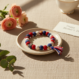 Aasha Patriotic Stackable Tassel Handcrafted Bracelet