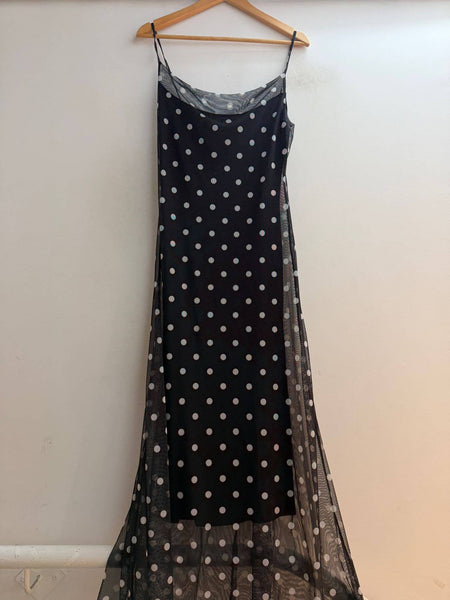 Italian Strappy Tulle Polka Dot Dress