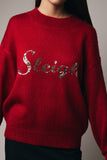 “SLEIGH” Sequined Sweater - Red