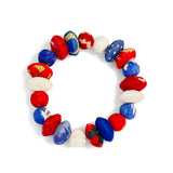 Aasha Bold Patriotic Stretch Kantha Handcrafted Bracelet