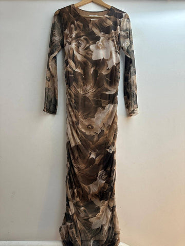 The Siena Mesh Ruched Print Bodycon Dress