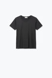 Black basic viscose elastic T-Shirt with short sleeves