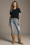 Black basic viscose elastic T-Shirt with short sleeves