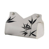 Bamboo Leaf Ink Print Tissue Box Cover