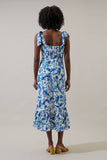 Ciela Floral Baker Tie Strap Midi Dress