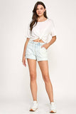 Petra High Rise Patch Pocket Shorts with Frayed Hem