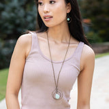 Banjara Collection Necklace - Brass Rings and Amazonite