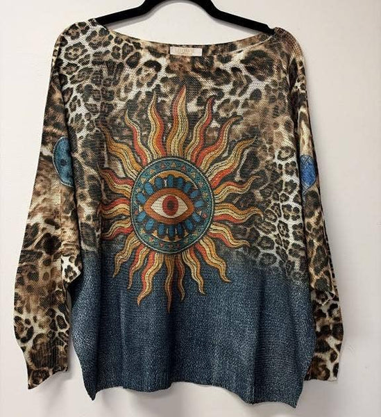 Leopard Sun Eye Italian Sweater
