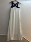 Italian Two-tone Contrast Halter Neck Maxi Dress