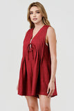 Emmy Pleated Tie Front Gameday Overall Romper