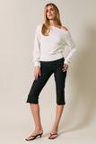 Slouchy Boat Neck Lightweight Sweater