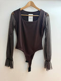 Tiffany Tulle Sleeve Italian Bodysuit