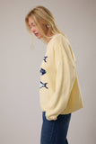 Round Neck Sardines Sweater Top- Melange