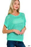 Sara Hollow Knit Sweater- Turquoise