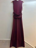 Italian High Neck Solid Ruched Mesh Dress
