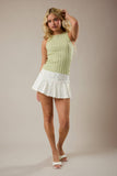 Boat Neck Sleeveless Structured Sweater Top