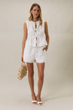 Beaded Vaca Linen Shorts