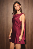 The Selena Scarf Fitted Satin Mini Dress