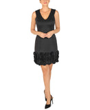 Donna Ricco Sleeveless Scuba Cupcake V Neck Dress