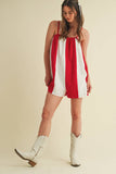 Game Day Gauze Striped Oversized Romper