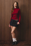 Mock Neck Long Sleeve Knit Top