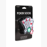 3D Packaged Crew Socks - Poker Cards & Chips - Black