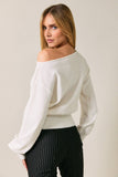 Slouchy Boat Neck Lightweight Sweater
