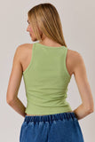 Electric Lime Beaded Rib Tank