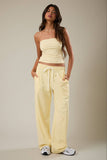 Mid-Rise Wide Leg Sweatpant- Butter