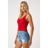 Game Day Cropped Knit Sweater Tank