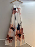 Italian Floral Satin Maxi Dress