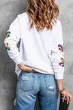 Sequin Mardi Gras Graphic Sweatshirt