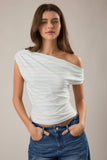Off-Shoulder Striped Knot Top