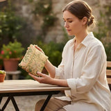 Cork Wristlet with Front Zipper Pock | Lush Botanicals Print