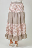 Mystree Mixed Media Long Skirt
