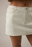 Low Waist Mini Skirt- Cream