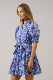 Viry Floral Wenda Pleated Mini Dress