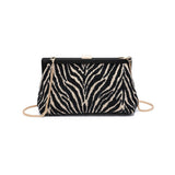 Samira - Zebra Evening Bag: Natural Black