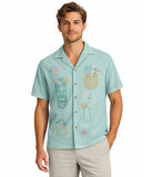 Tiki Drink Linen Cabana Shirt- Green