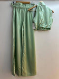 Italian Genie Crop Top & Flowy Pants Set