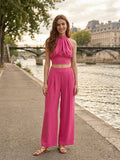 Italian 2pc Crop Top + Trousers Set