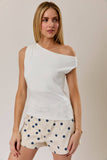 Asymmetrical Neck Sleeveless Top