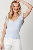 Mystree Flutter Crochet Sleeve Sweater