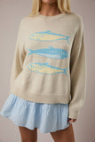 Round Neck Sardines Sweater Top- Melange