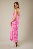 Butterfly Kisses Bias Midi Slip Dress - Fuchsia