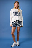 "USA" Embroidered Sweatshirt- Melange