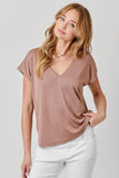 Mystree Cupro Modal V-Neck Top